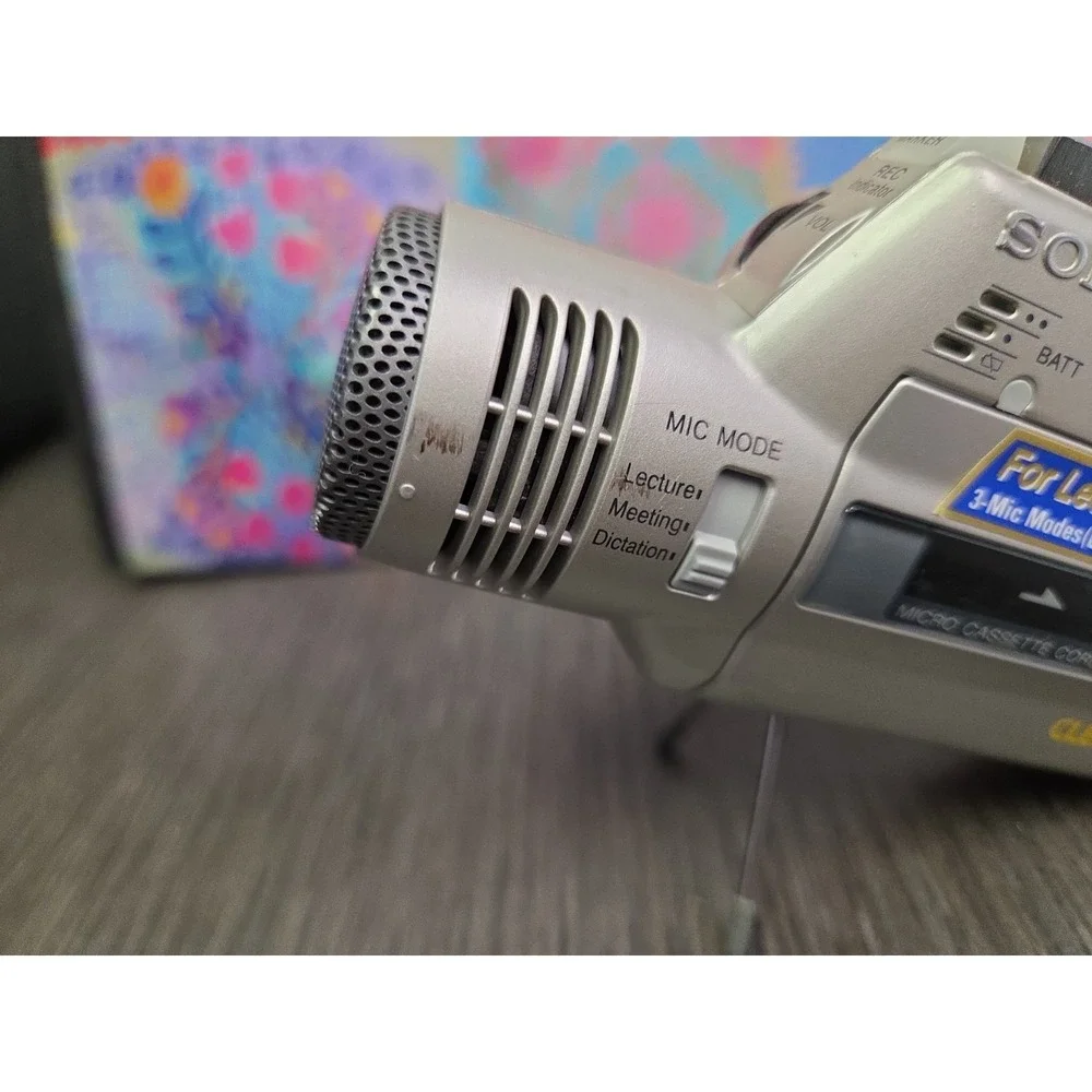 Sony Microcassette M-100MC Silver Handheld Microcassette Clear Voice Recorder